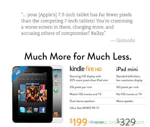 亞馬遜Kindle Fire HD：最厚道的售價！