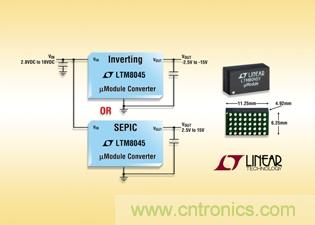 全集成型負(fù)輸出、升壓或降壓-升壓型µModule 轉(zhuǎn)換器可提供高達(dá)700mA
