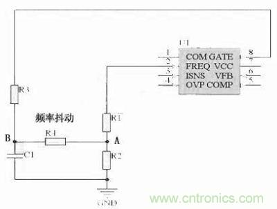 對于采用單顆鏡像電阻設定頻率，比如IR1150
