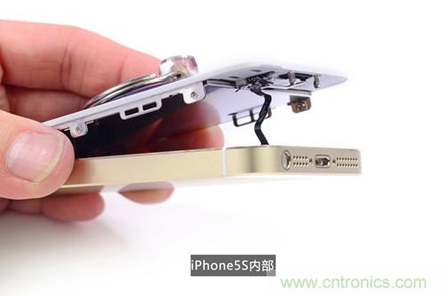 土豪金iPhone 5S拆解：內(nèi)部結(jié)構(gòu)升級(jí)，維修難度增加