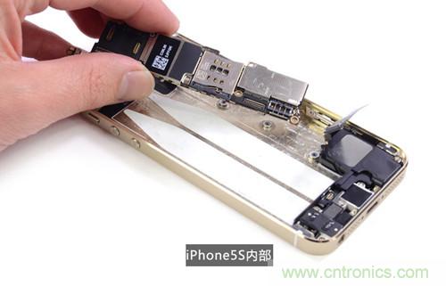 土豪金iPhone 5S拆解：內(nèi)部結(jié)構(gòu)升級(jí)，維修難度增加