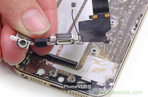 土豪金iPhone 5S拆解：內(nèi)部結(jié)構(gòu)升級(jí)，維修難度增加