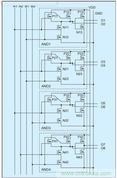 防DPA攻擊的基本電路單元的電路結(jié)構