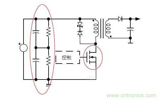 反激轉(zhuǎn)換器中的串聯(lián)大電容電路及單顆1，000VMOSFET