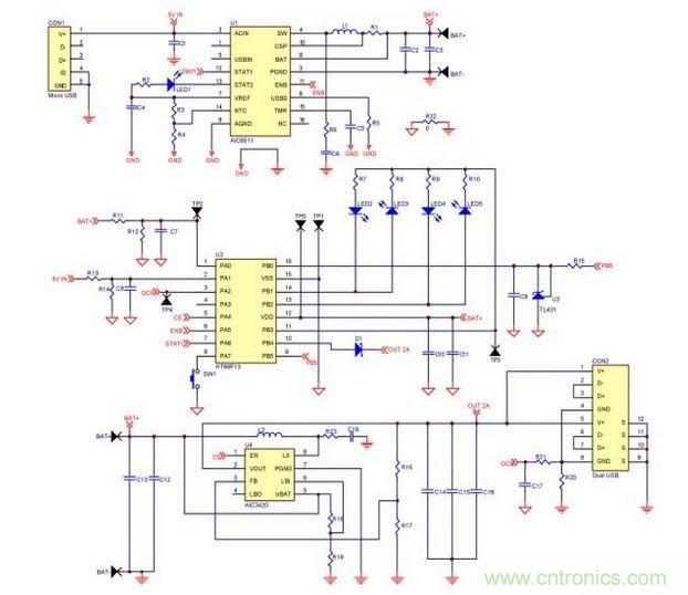 移動(dòng)電源電路。