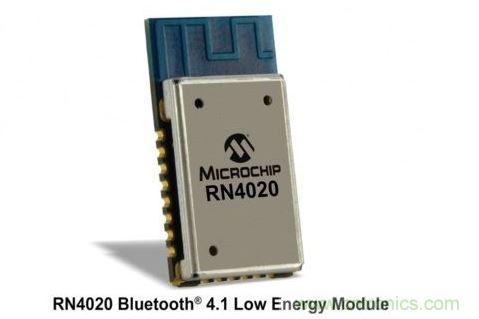 Microchip公司的RN4020模塊集成了包括天線在內完整的低功耗藍牙射頻電路。RN4020采用密封的10mm x17mm x 2mm封裝，內置有板載陶瓷天線、2.4GHz的低功耗藍牙收發(fā)器、帶完整的嵌入式低功耗藍牙協(xié)議棧的微控制器以及UART和USB接口。