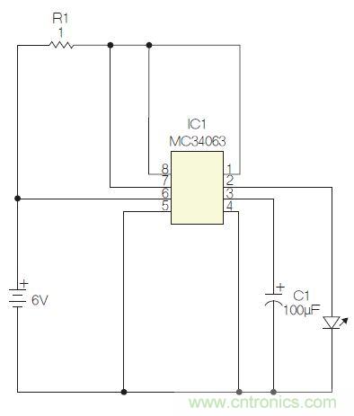 圖1：閃光燈標(biāo)電路圖。