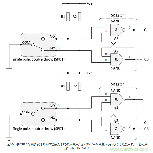 當(dāng)軟件去抖動不合適時，如何實現(xiàn)開關(guān)和繼電器硬件去抖動？
